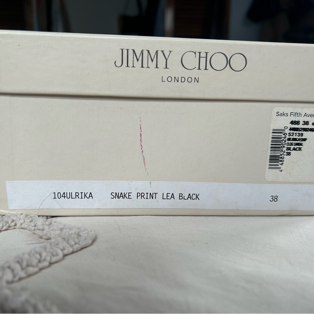 Jimmy Choo Black Snake Print Heels